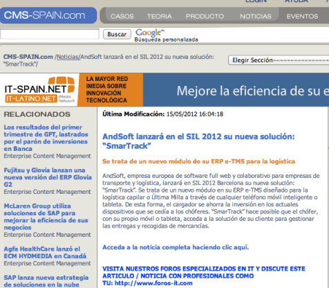SmarTrack en Portal Tecnológico