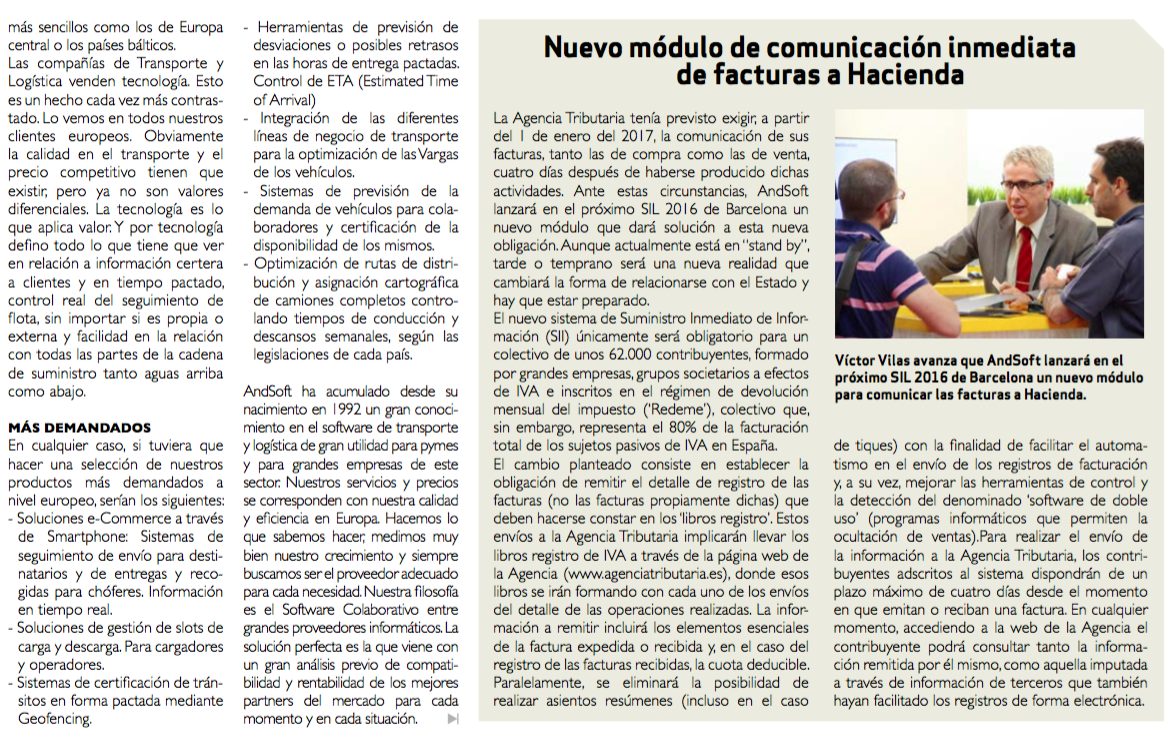 AndSoft en Diario del Puerto 2016