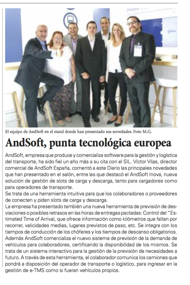 Información AndSoft en Diario del Puerto 10 de junio del 2016 (SIL)