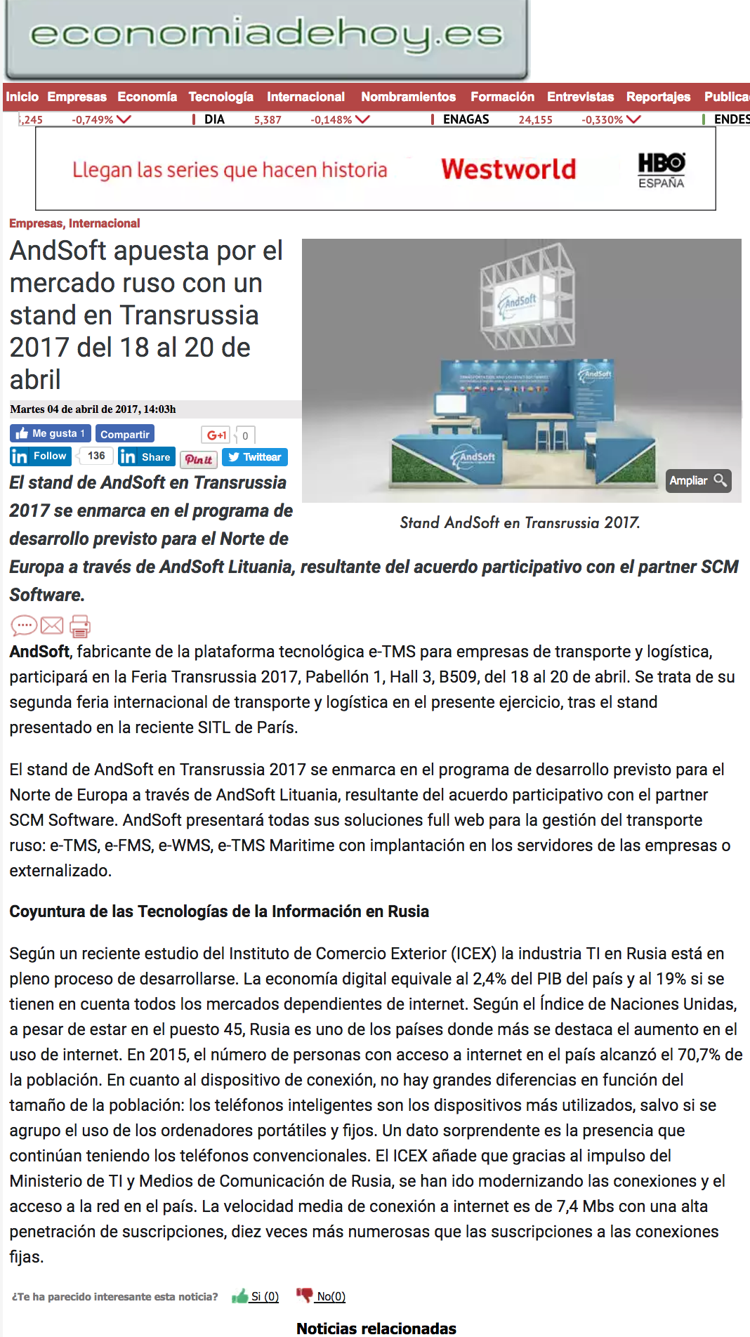 AndSoft en economiahoy