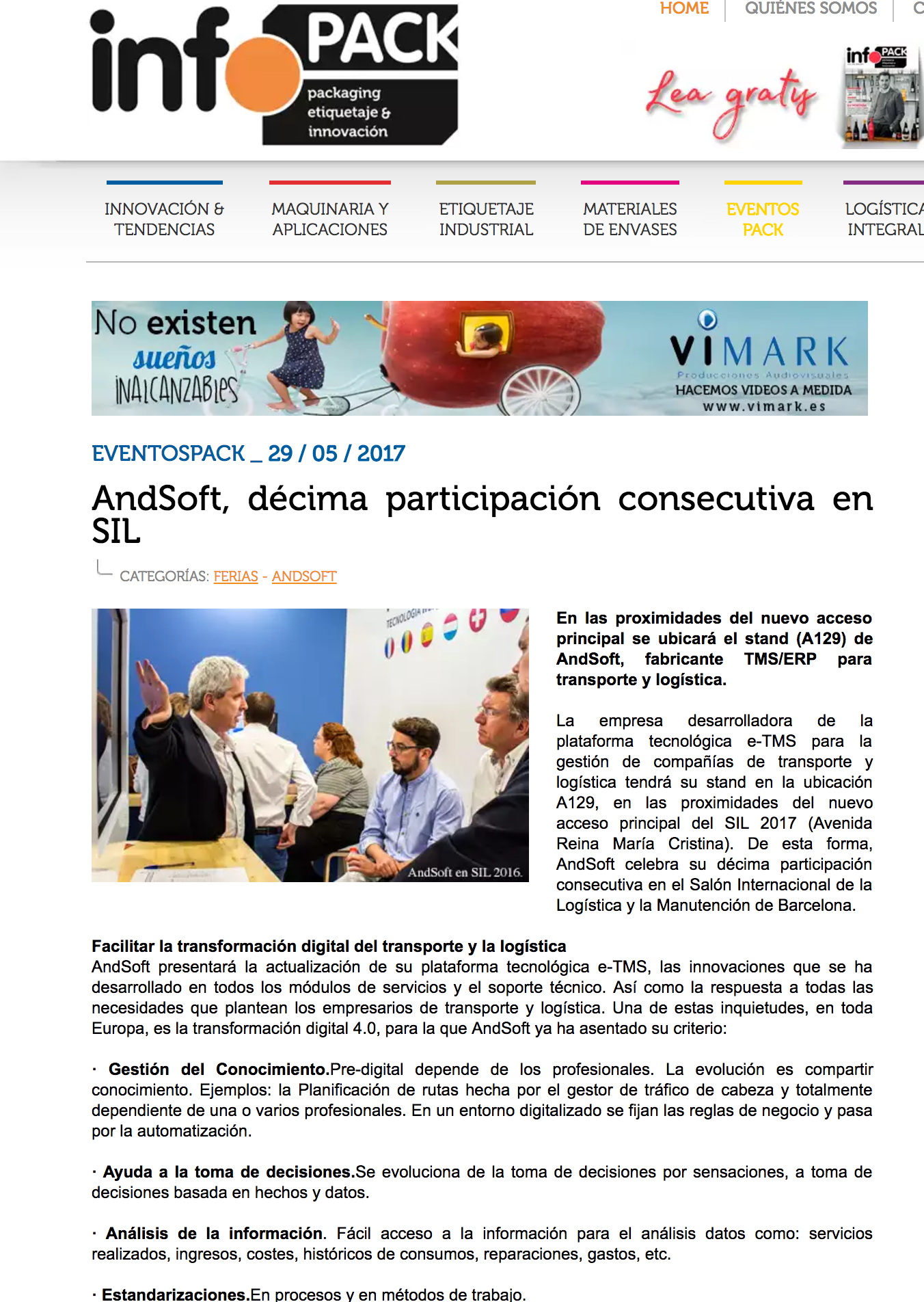 AndSoft Noticia en InfoPack