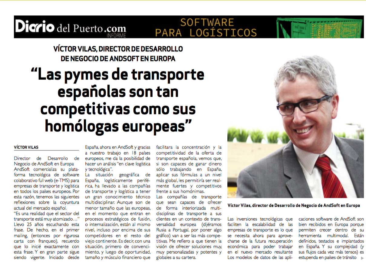 Victor Vilas AndSoft en Diario del Puerto 2016